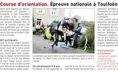 Nationale à Quimperlé le 5 mai, entrainement raid des moulins le 8 mai