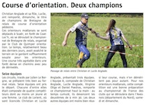 Course d'orientation. Deux champions