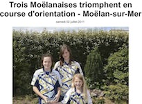 Trois moëlanaises triomphent en course d'orientation