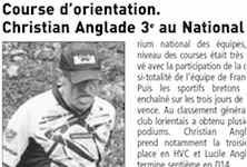 Course d'orientation. Christian Anglade 3e au national