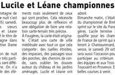 Lucile et Léane championnes