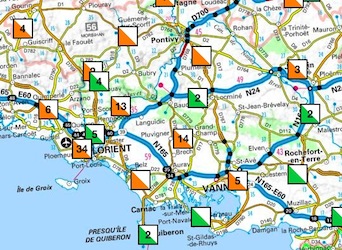 toutes les cartes d'orientation du morbihan